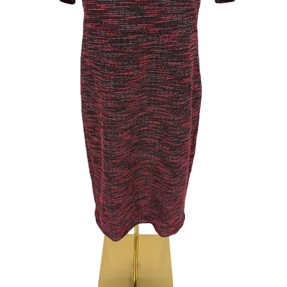 Ann Taylor Tweed Knit Square Neck Short Sleeve Sheath Dress Sz 6 Career Preppy - Picture 4 of 16